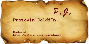 Protovin Jolán névjegykártya