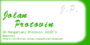 jolan protovin business card